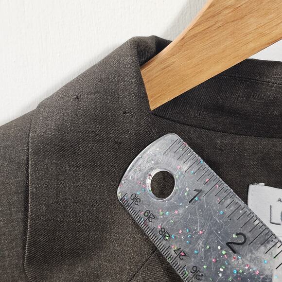 Ann Taylor Loft Brown Blazer Jacket Wool Sz 16 Two Button Peak Lapel Academic - Picture 3 of 6